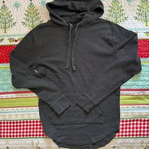 Shouthouse Waffle Knit Hoodie Gray Pullover Long Sleeve Men's Medium